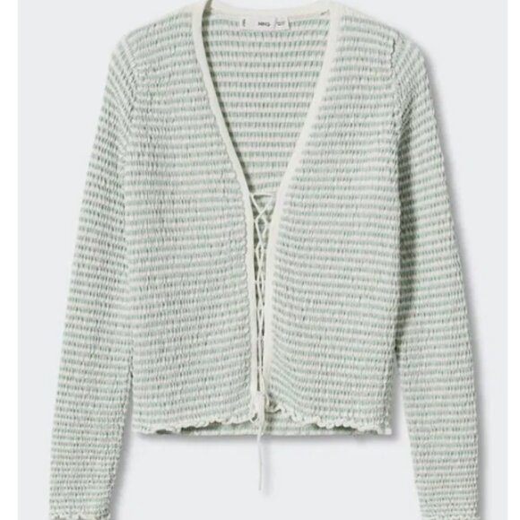 Mango Zinny Cardigan in Aqua Size Small NWT - Picture 3 of 13